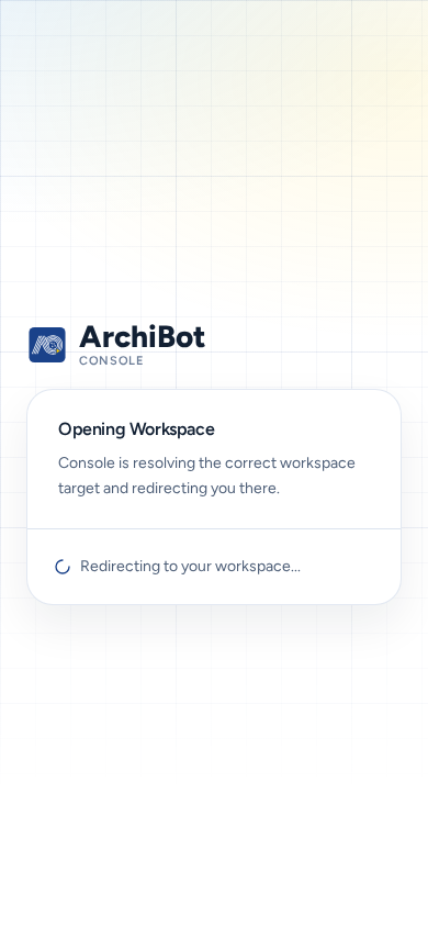 Opening Workspace on a phone while Console resolves the target: Redirecting to your workspace..., on safe example data.